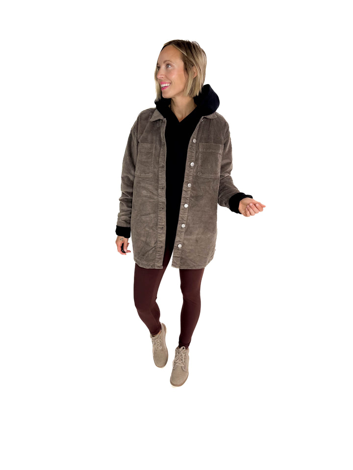 Noisy May Alva Corduroy Shacket- MOREL-FINAL SALE