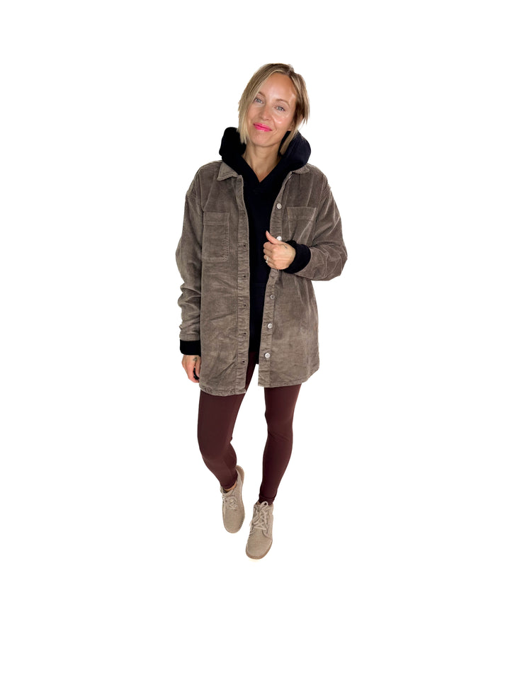 Noisy May Alva Corduroy Shacket- MOREL-FINAL SALE
