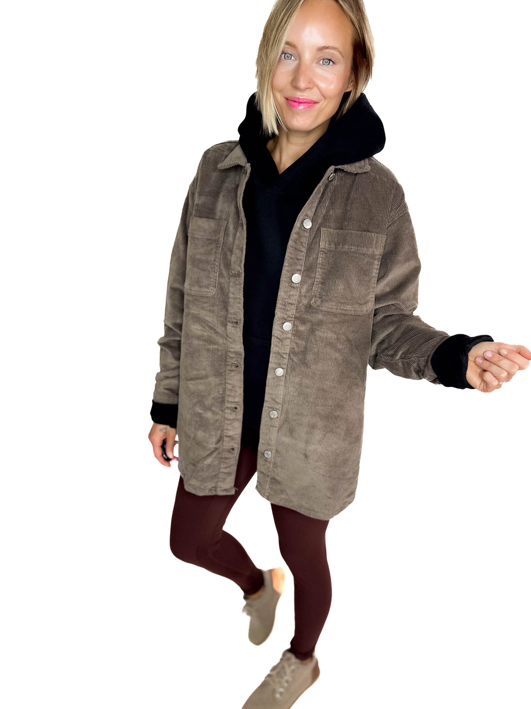 Noisy May Alva Corduroy Shacket- MOREL-FINAL SALE