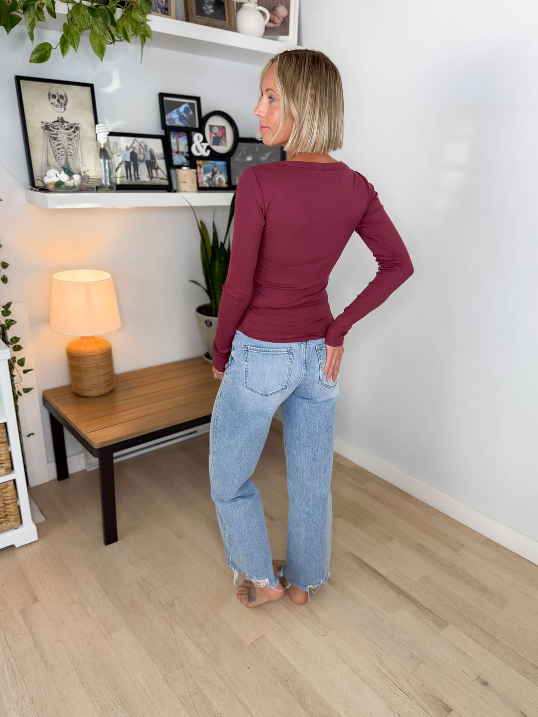 Vervet Lumi Mid Rise Ankle Wide Leg Jean- LIGHT WASH