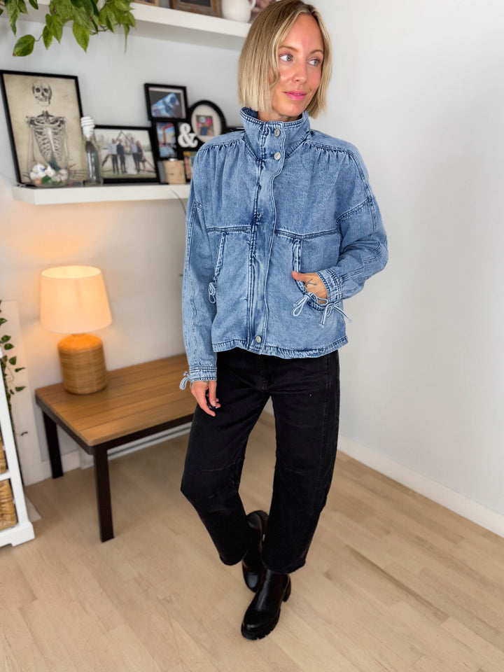 Cella Tie Ribbon Jacket- VINTAGE DEEP BLUE
