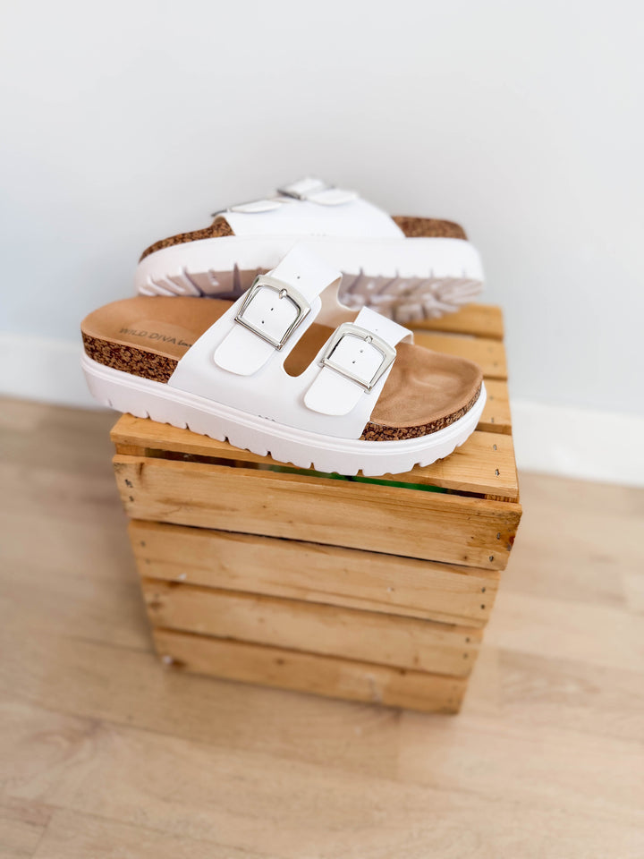 Joonie Platform Sandal- WHITE