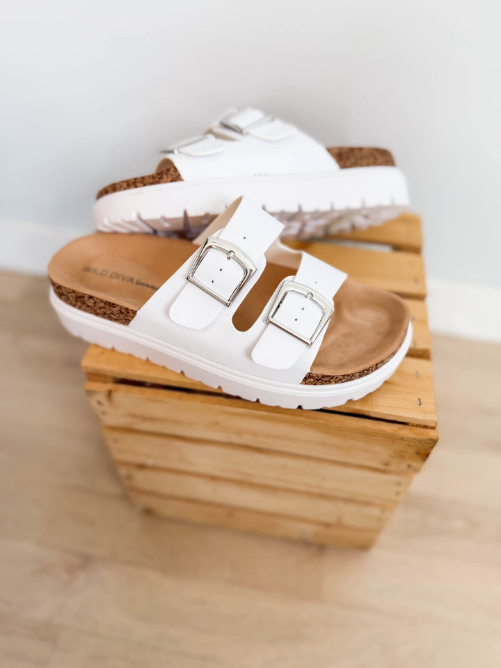 Joonie Platform Sandal- WHITE