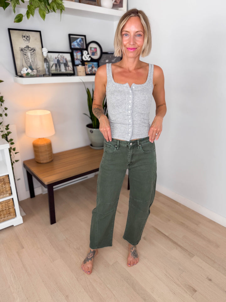 Koltyn Stretch Barrel Pant- DARK OLIVE