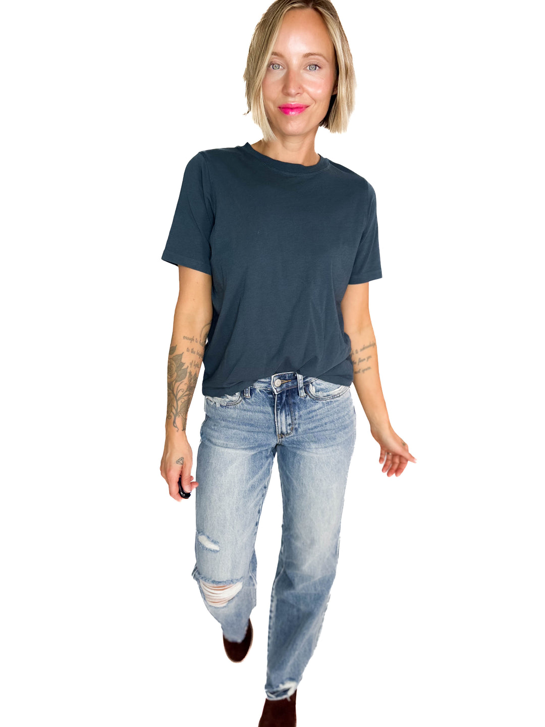 MONO B Scottie Pima Cotton Tee- MIDNIGHT NAVY