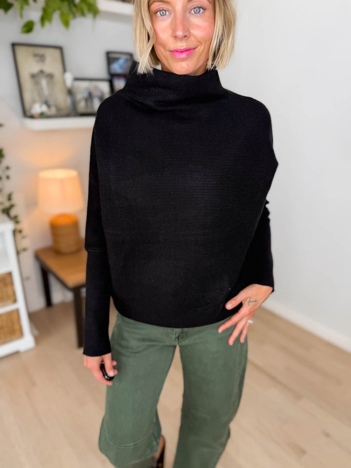 Wild Pines Dolman Sweater- BLACK