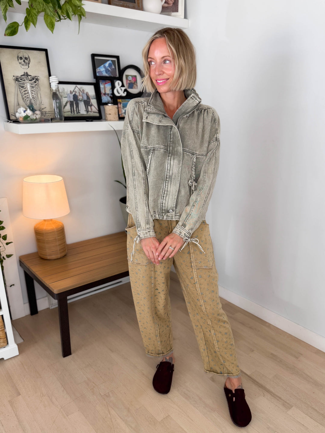 Cella Tie Ribbon Jacket- VINTAGE OLIVE