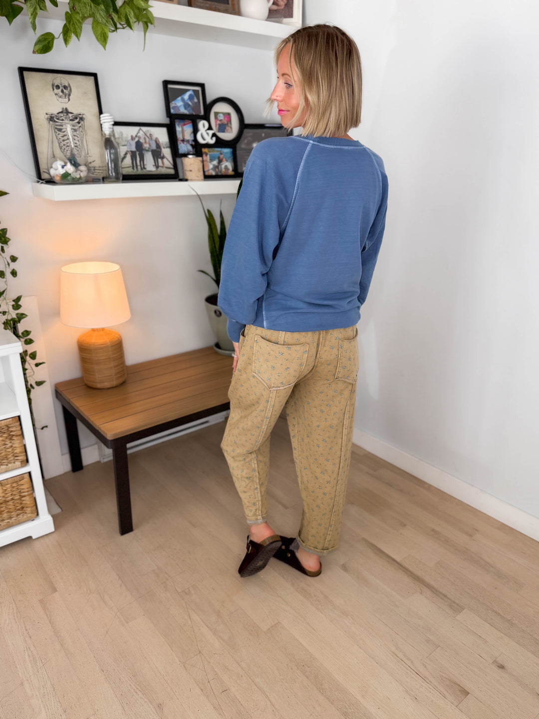 Juliet Washed Tunic Sweatshirt-  DUSTY BLUE