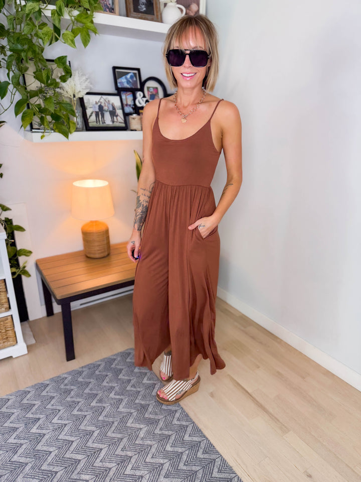 Koko Wide Leg Jumpsuit- NUTSHELL