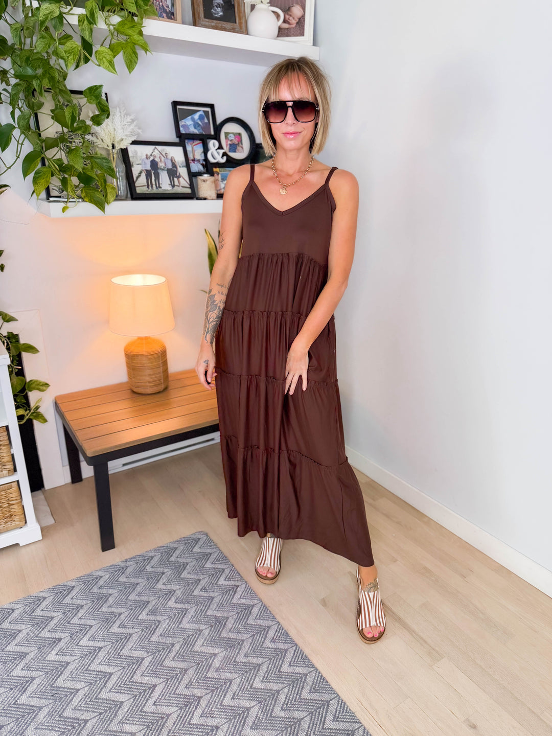 Yumi Maxi Dress- MAHOGANY-FINAL SALE