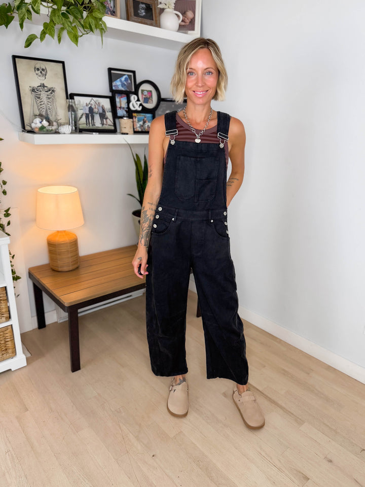 Perry Barrel Overalls- ASH BLACK