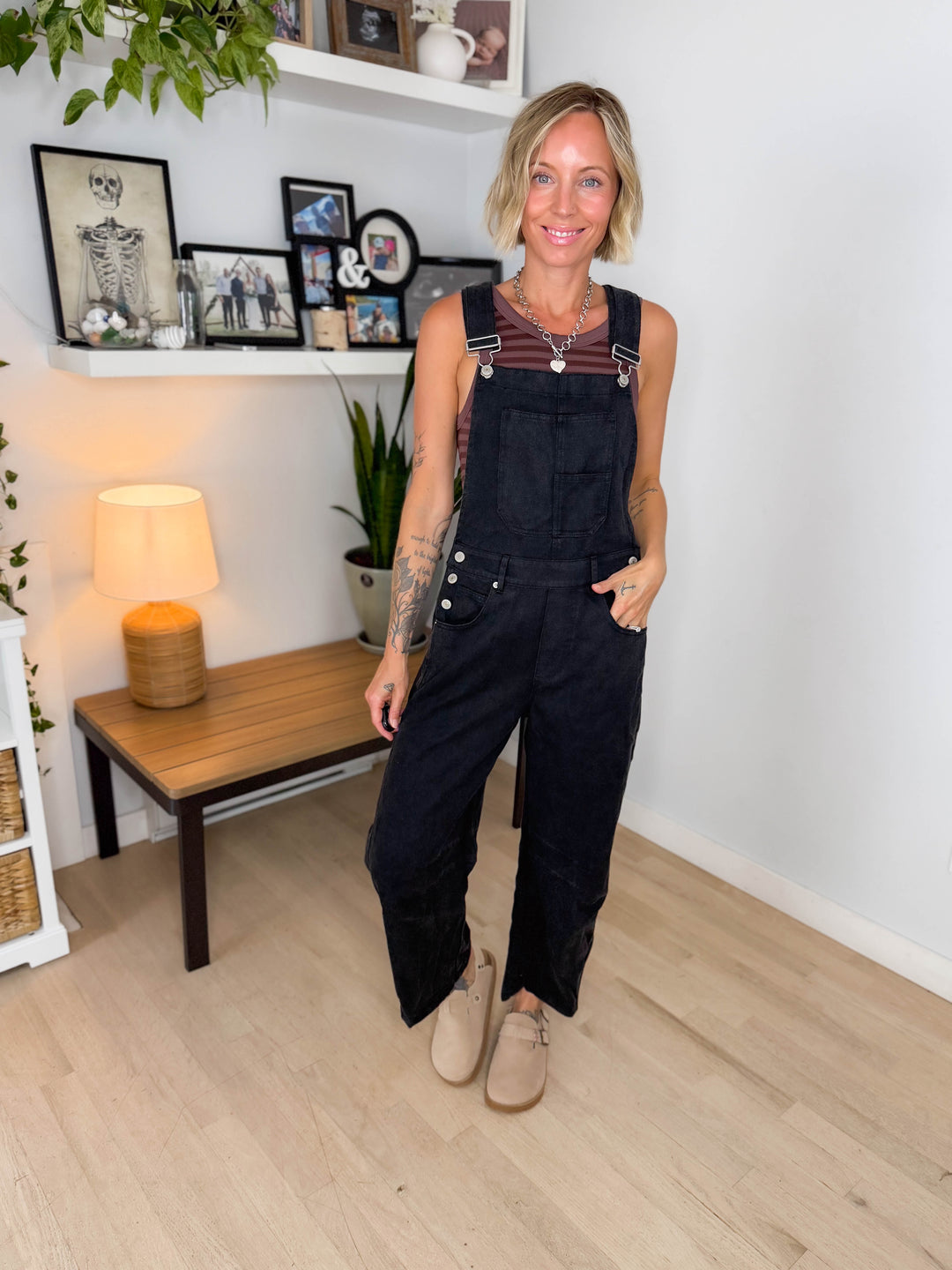 Perry Barrel Overalls- ASH BLACK