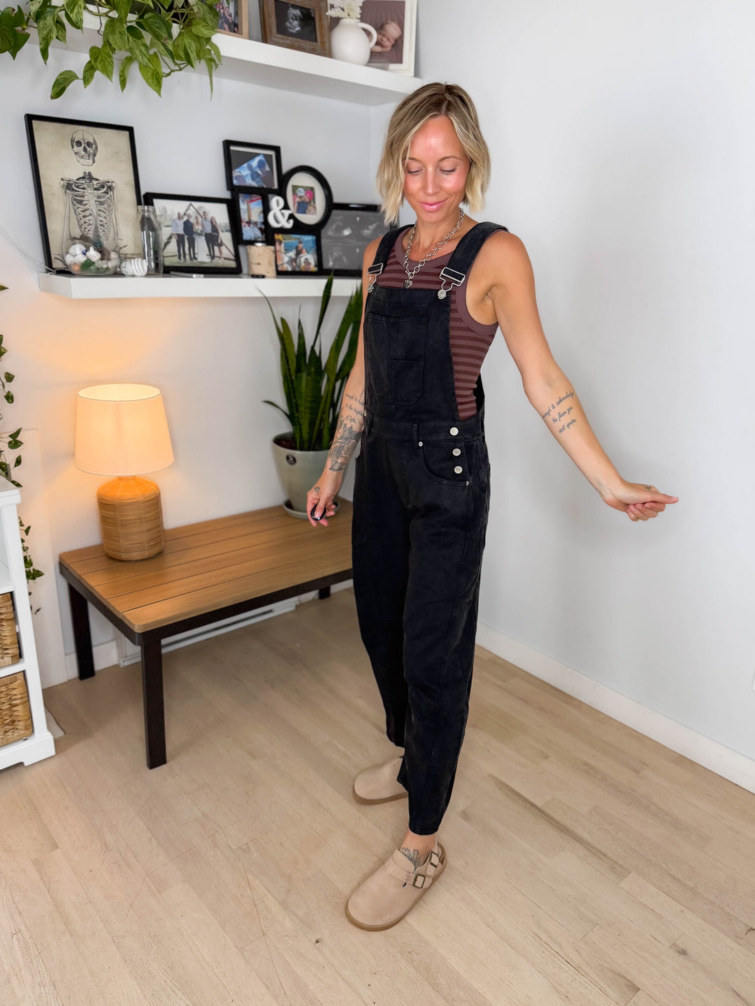 Perry Barrel Overalls- ASH BLACK