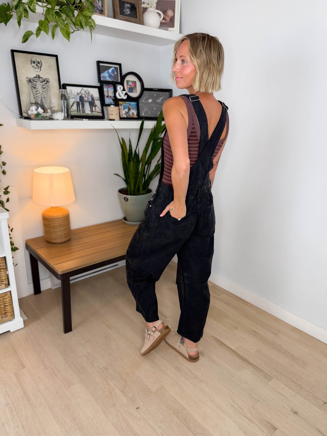 Perry Barrel Overalls- ASH BLACK