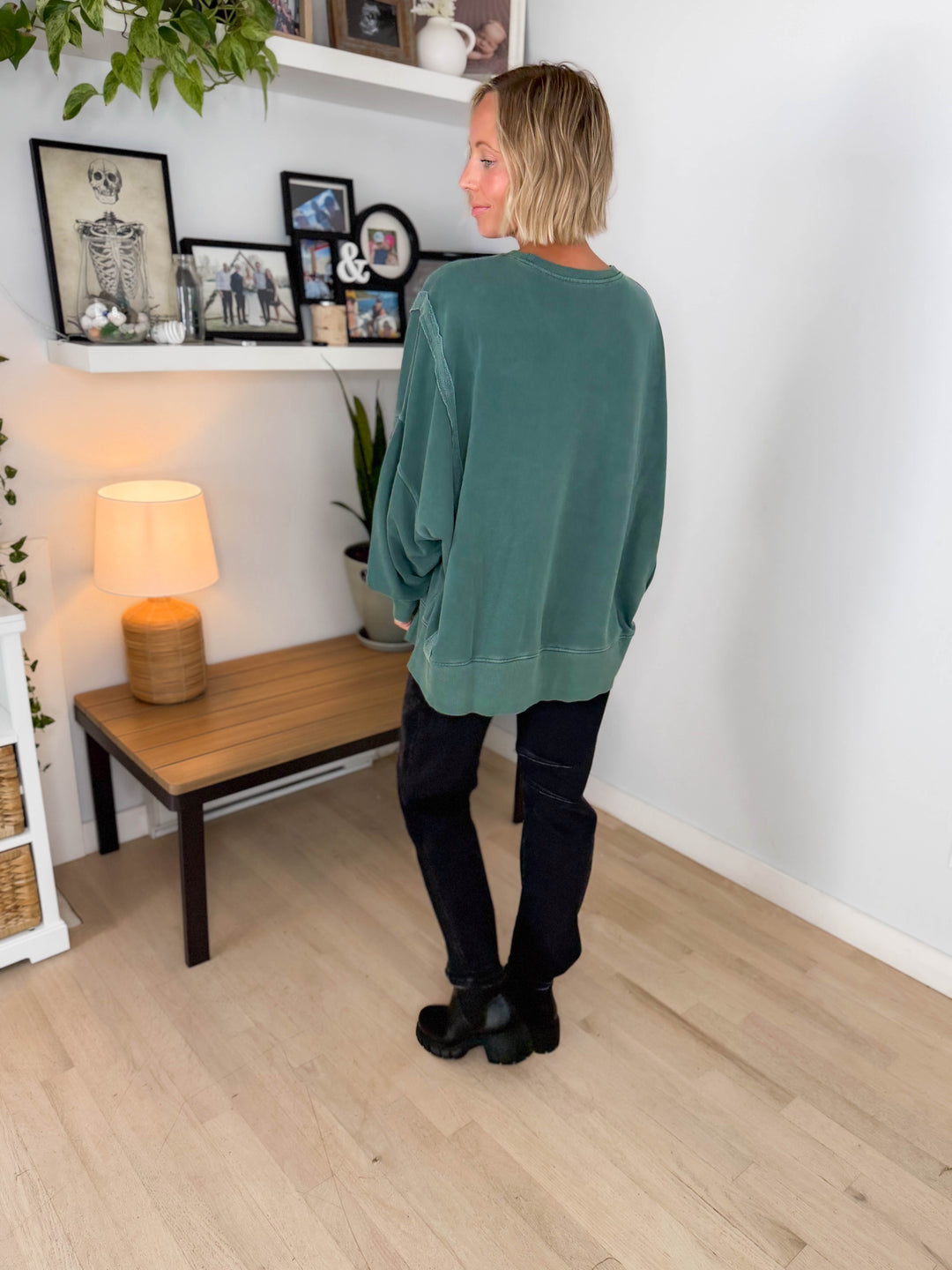 Haven Exposed Seam Pullover- DARK GREEN
