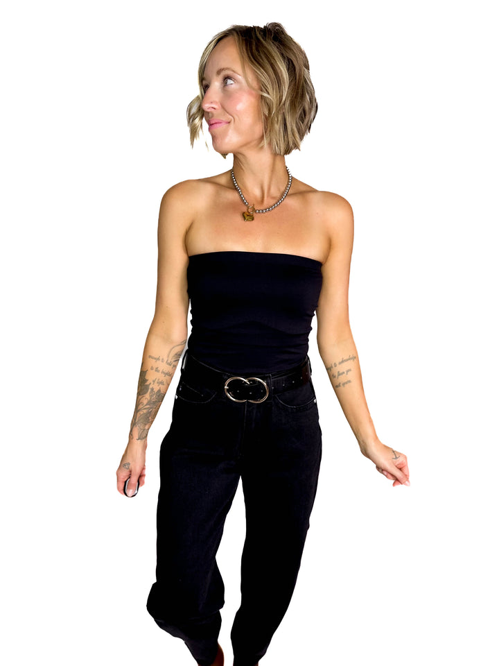 NIKIBIKI Two Layer Tube Top- BLACK