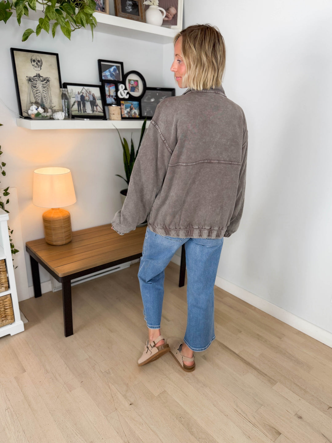 Foxwood Mineral Washed Puffer Coat- ESPRESSO
