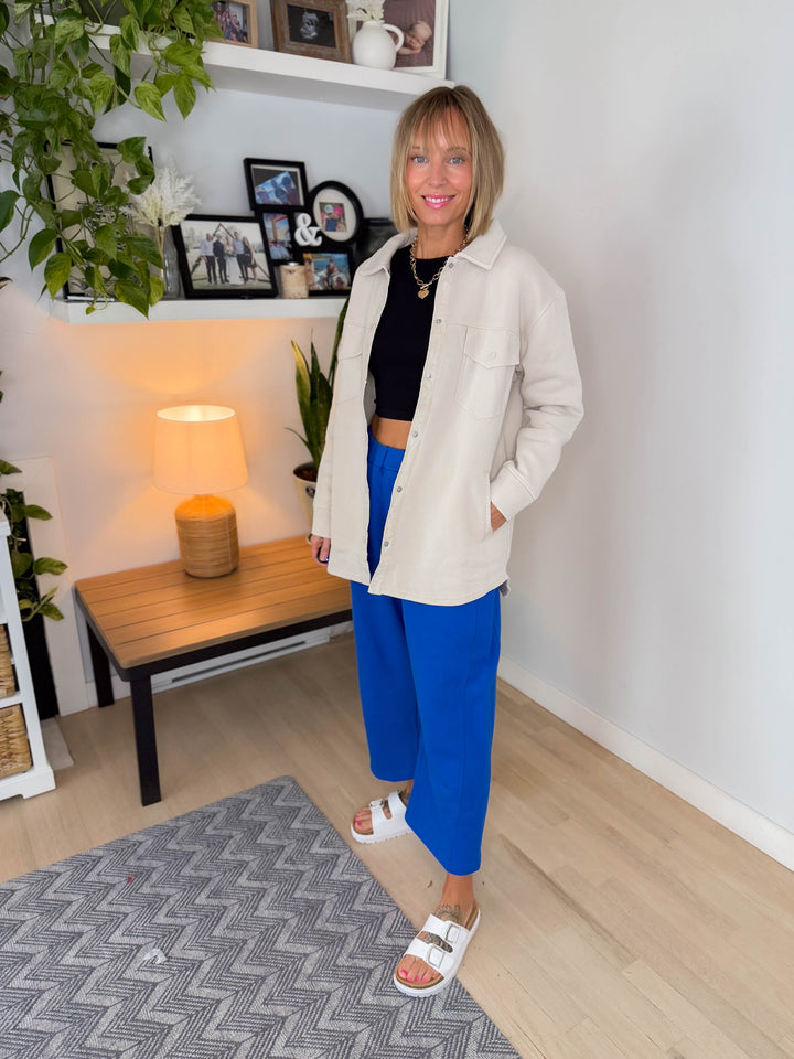 MONO B Valerie Snap on Shacket- NATURAL