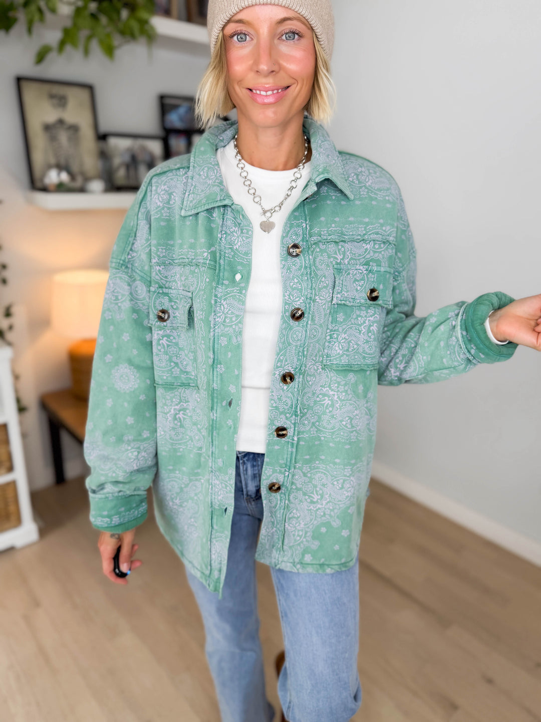 Timberland Paisley Padded Jacket- JADE LAVENDER