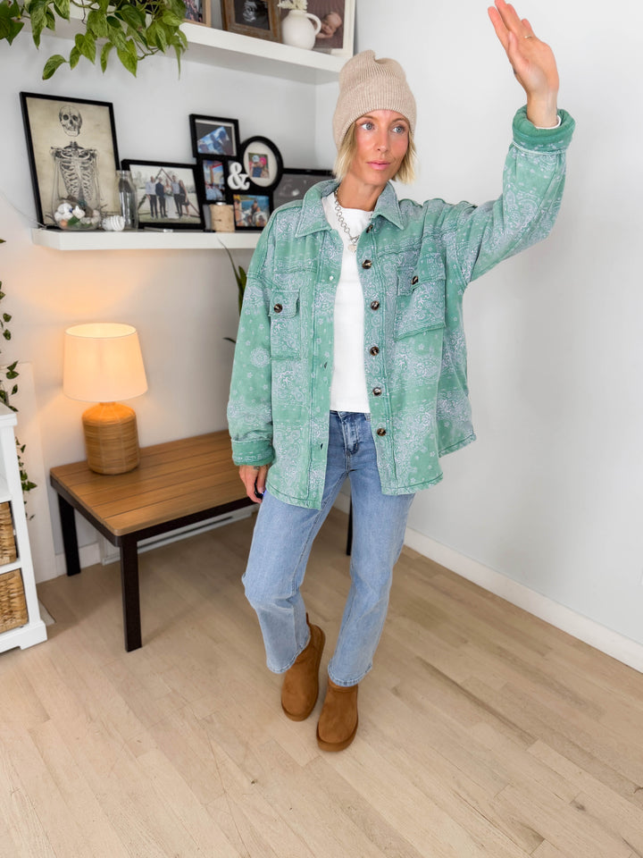 Timberland Paisley Padded Jacket- JADE LAVENDER