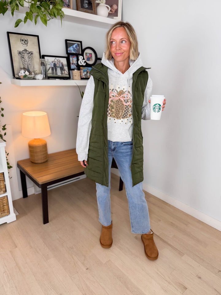 Pumpkin Polka Dot Hoodie- ASH GREY