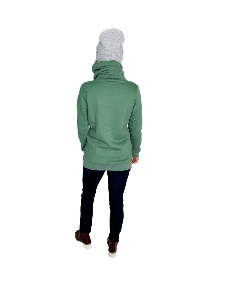 MICHELLE MAE Quinn Premium Cowl Neck Full Zip- FERN