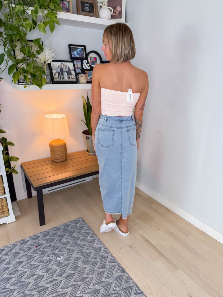 Two Layer Tube Top- PEACHY PINK