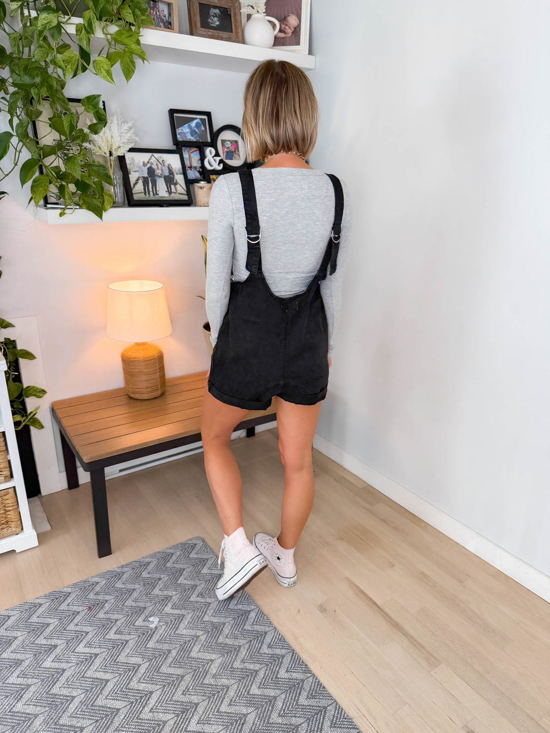 Selene Short Overalls- BLACK
