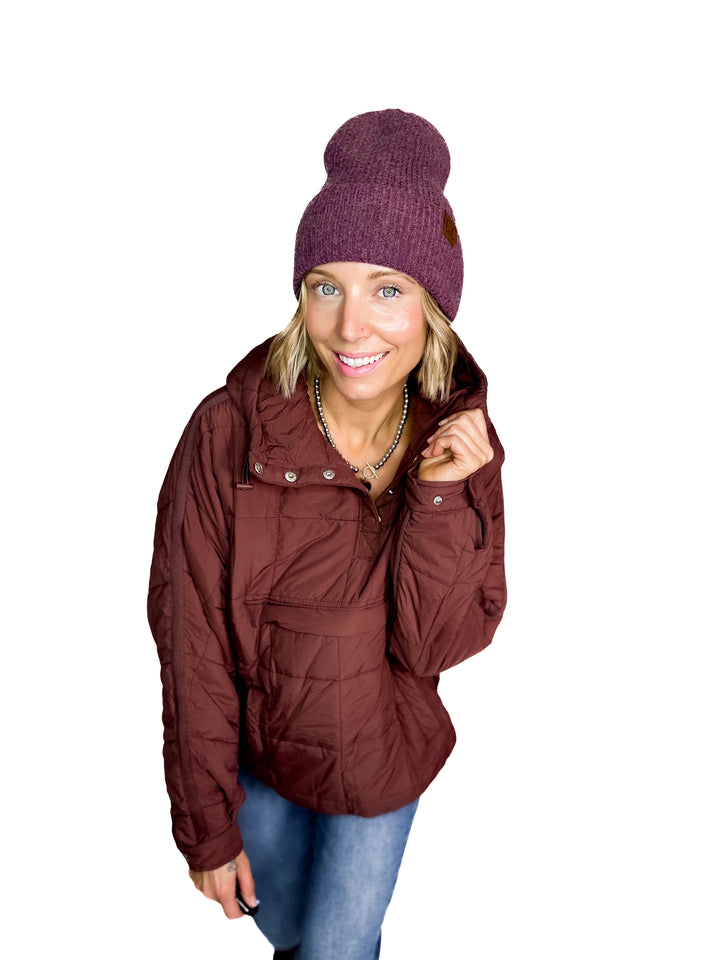 CC Soft Ribbed Beanie- COCO BERRY