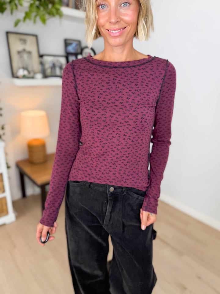 Fireside Floral Long Sleeve- MULBERRY