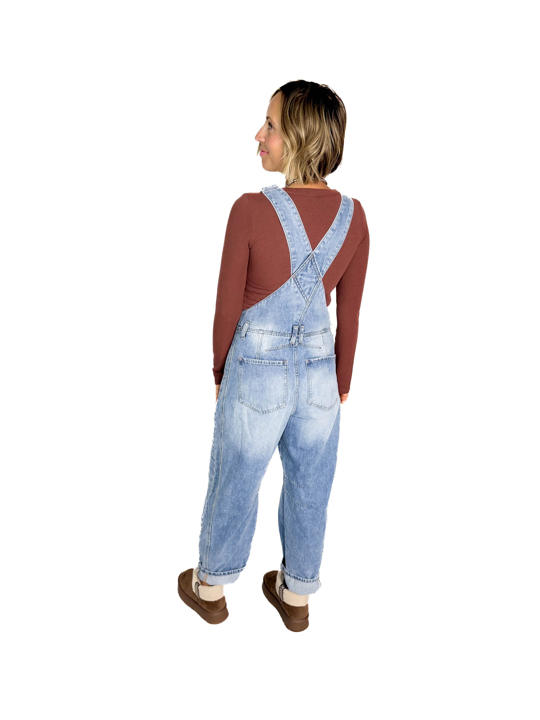 Tiffany Denim Barrel Overalls- LIGHT WASH