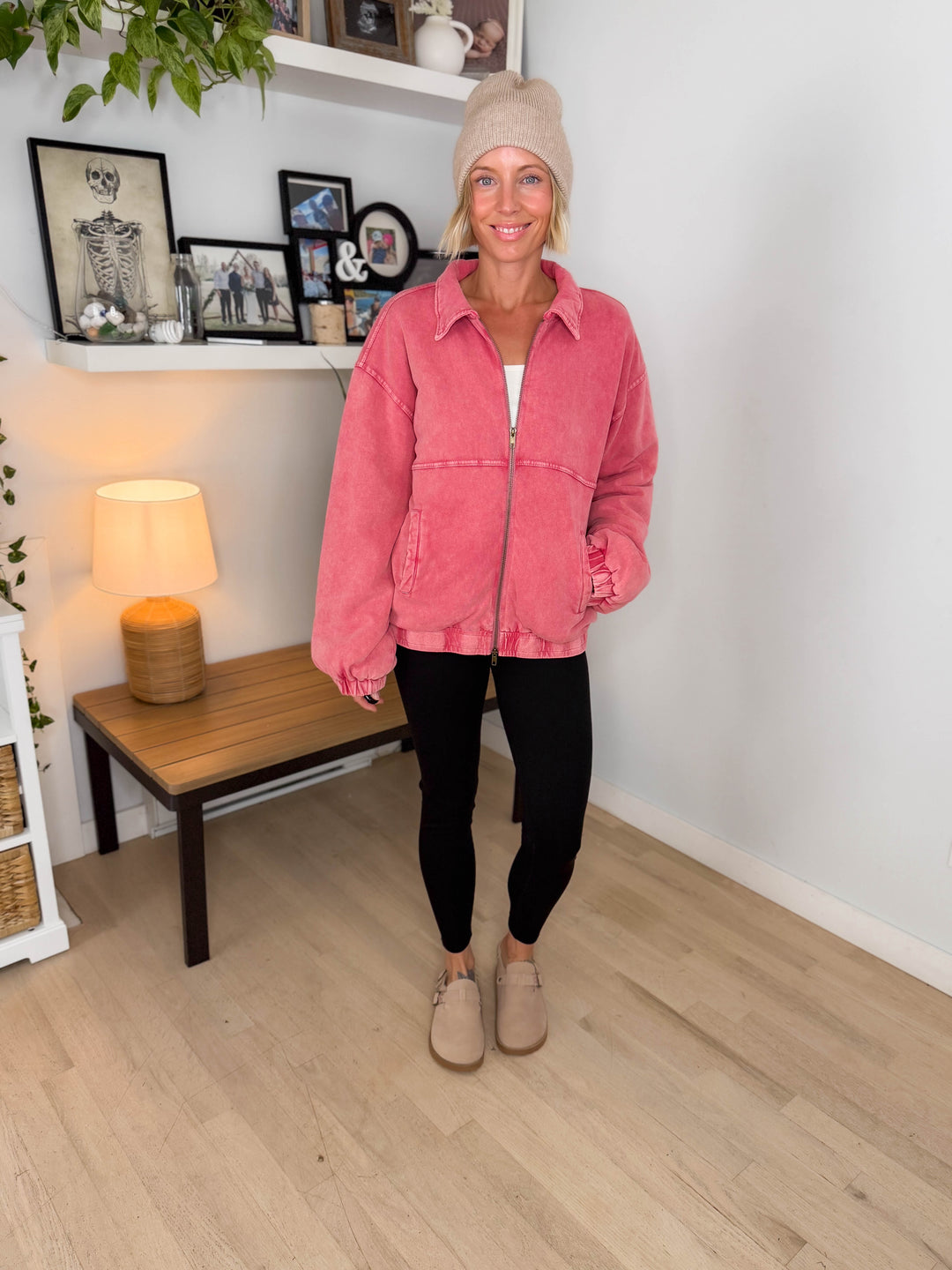 Foxwood Mineral Washed Puffer Coat- BOHO ROSE