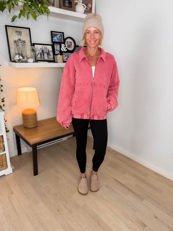 Foxwood Mineral Washed Puffer Coat- BOHO ROSE