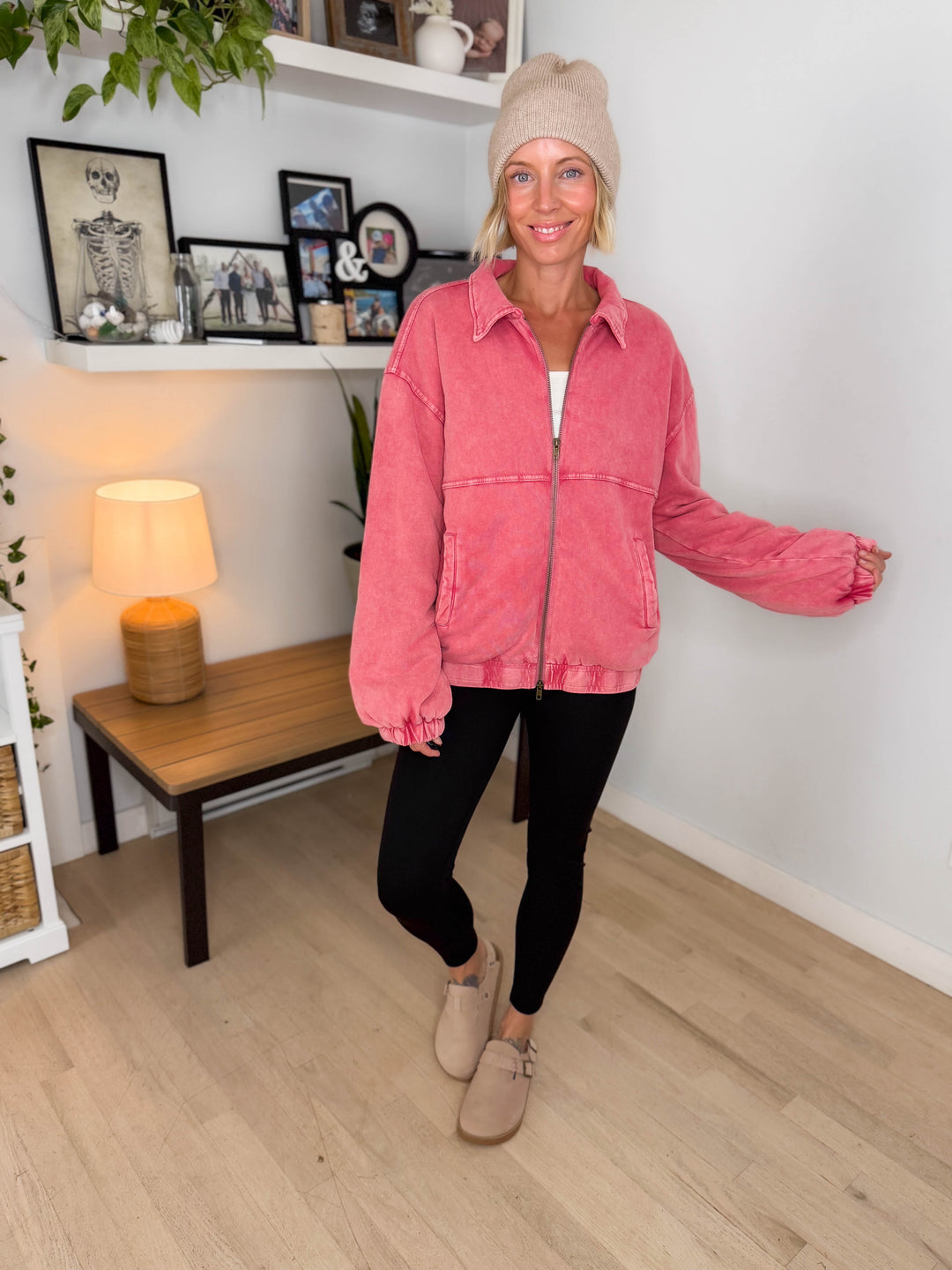 Foxwood Mineral Washed Puffer Coat- BOHO ROSE