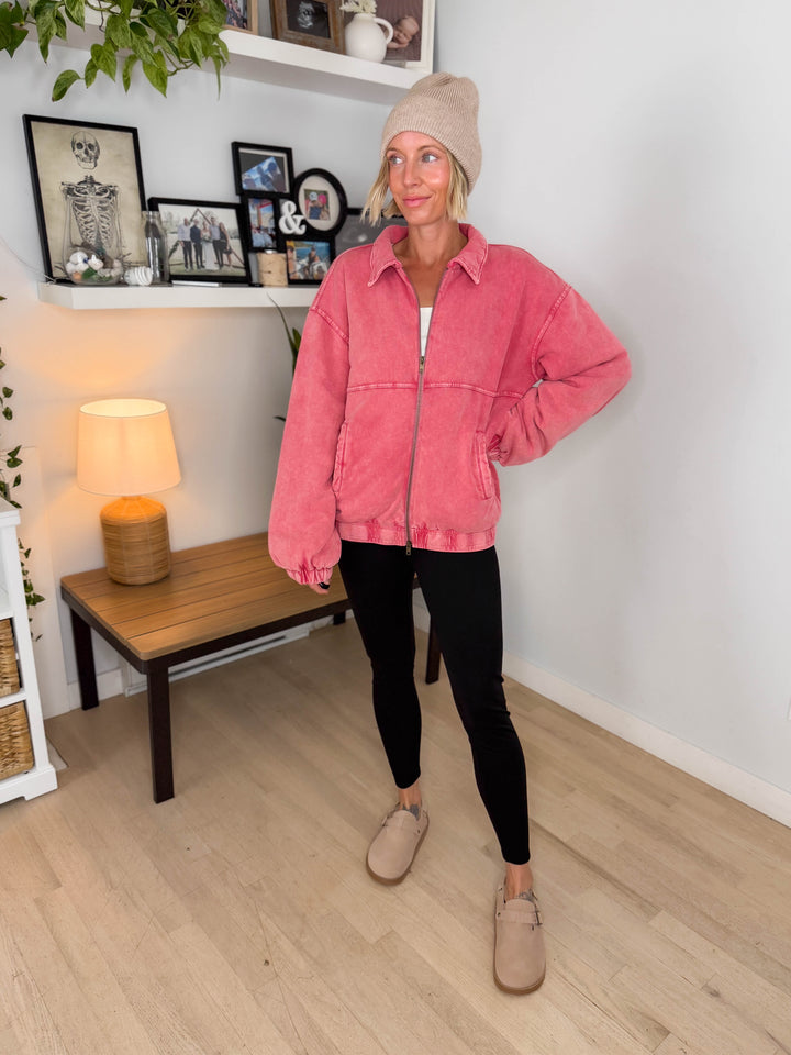 Foxwood Mineral Washed Puffer Coat- BOHO ROSE