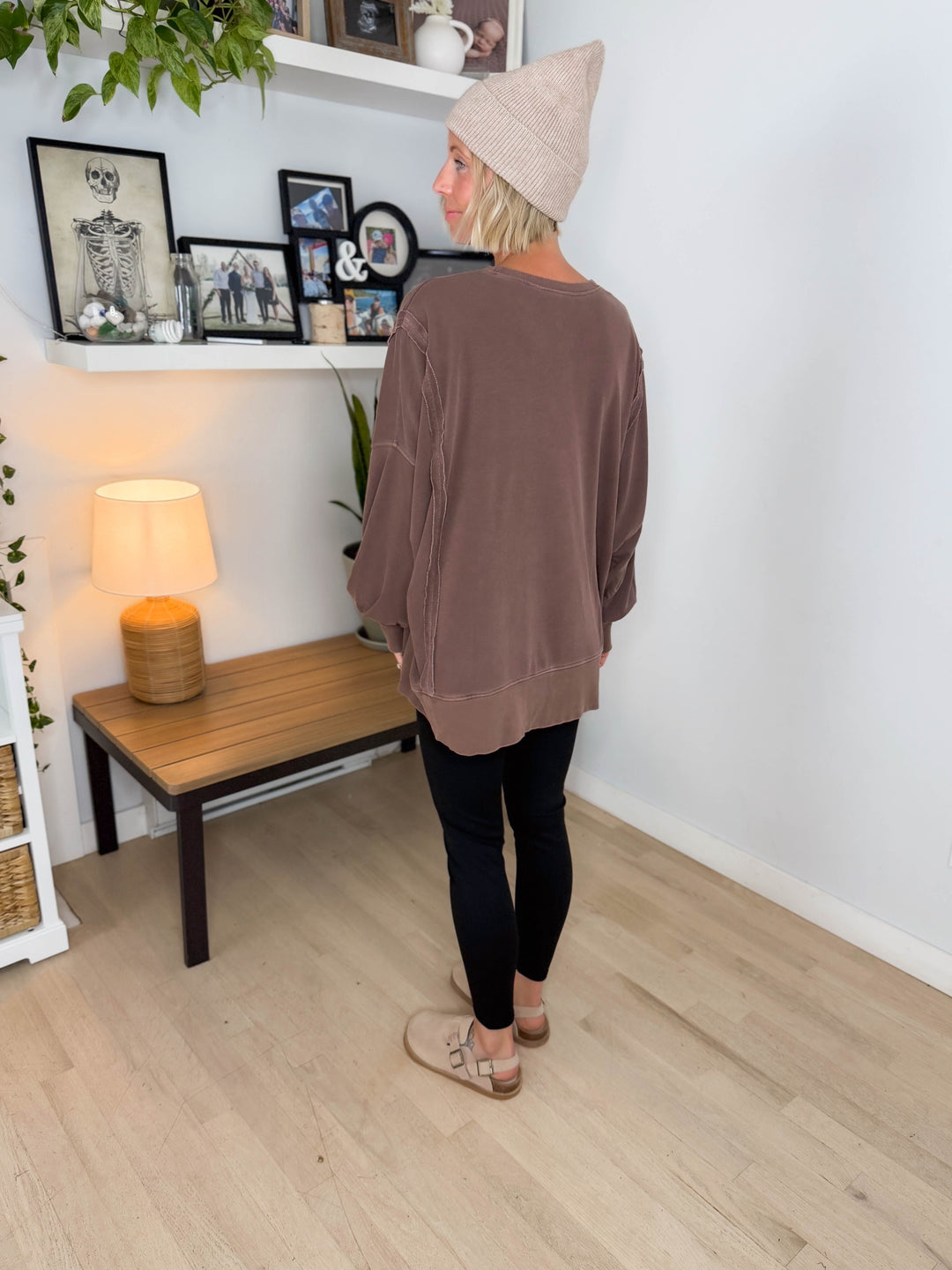 Haven Exposed Seam Pullover- DARK BROWN
