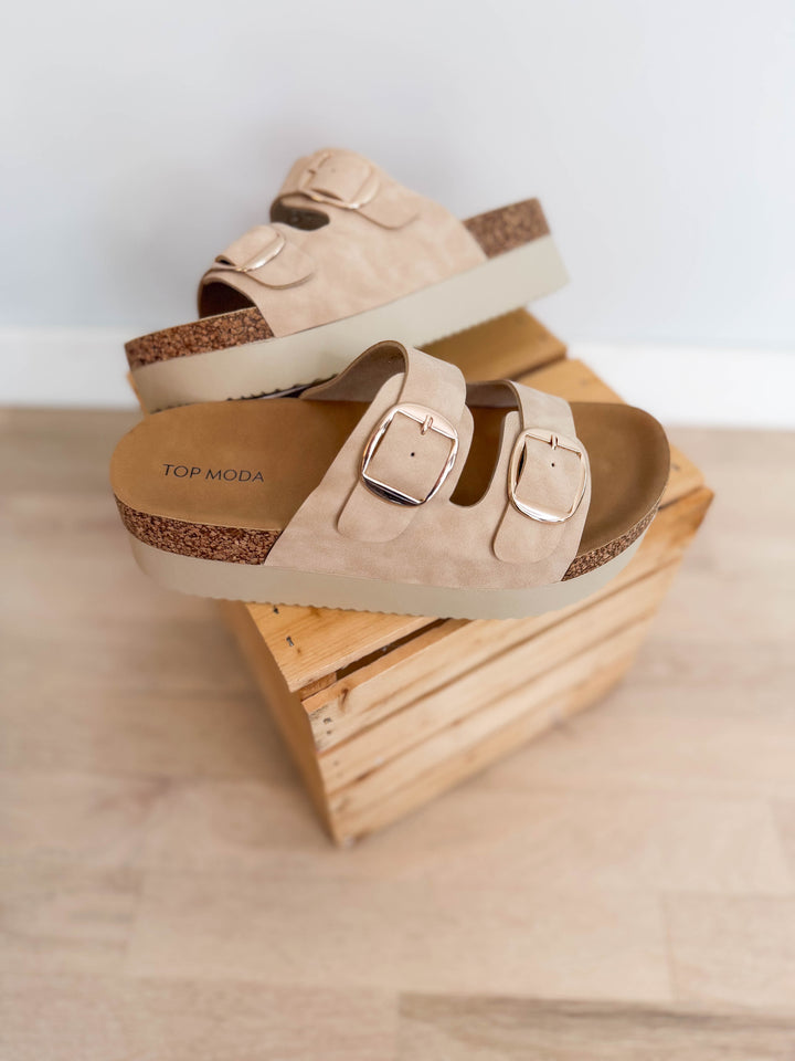 Avril Platform Sandal- BEIEGE-FINAL SALE *9+10*