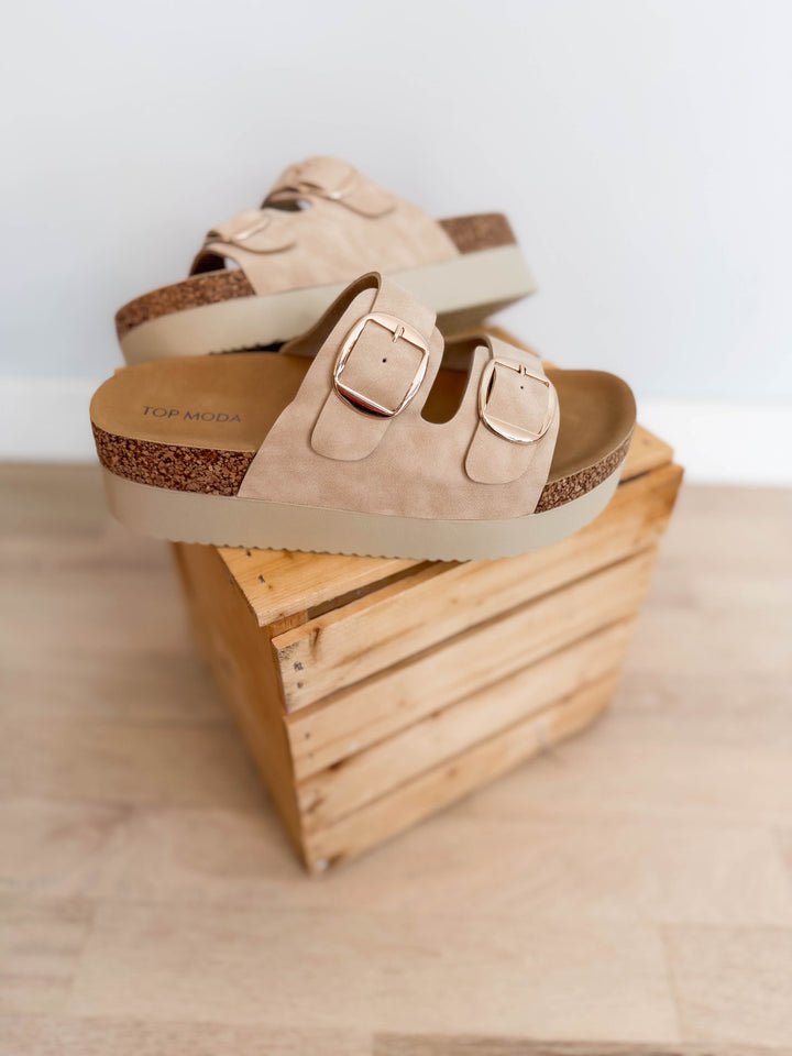 Avril Platform Sandal- BEIEGE-FINAL SALE *9+10*