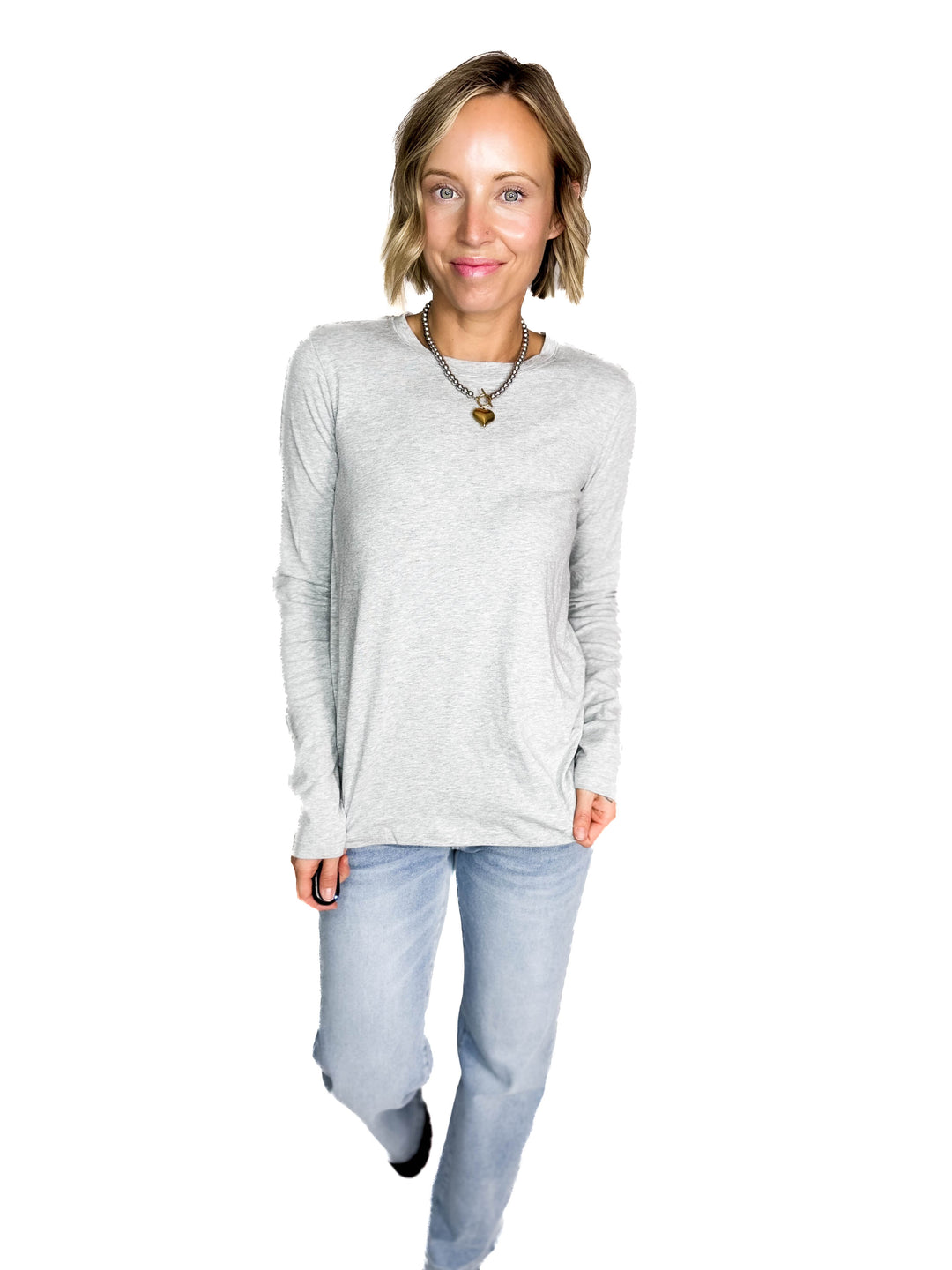 Not Your Basic Cotton Long Sleeve- HTHR GREY