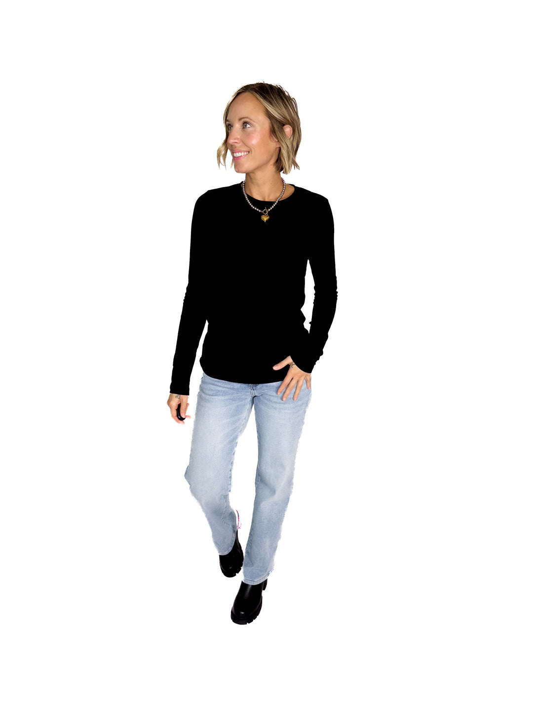 Not Your Basic Cotton Long Sleeve- BLACK