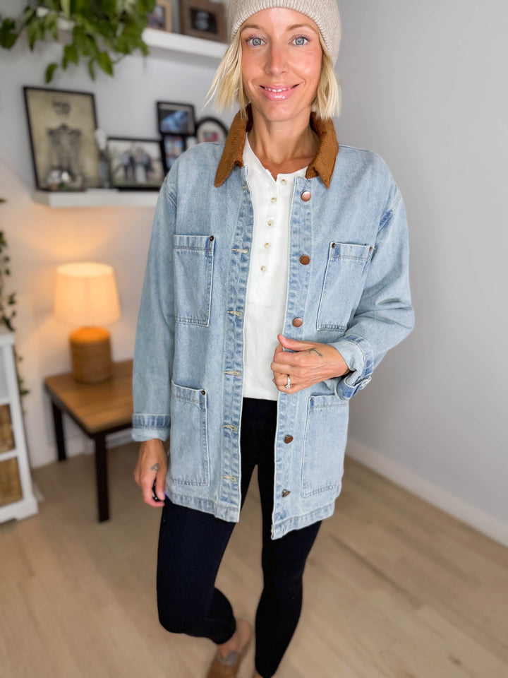 Butterscotch Denim Barn Jacket- LIGHT WASH