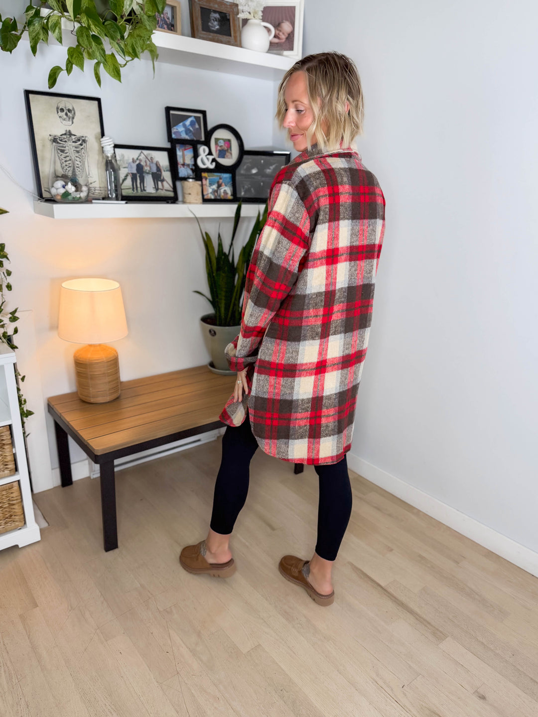 Renfrew Plaid Shacket- RED/IVORY