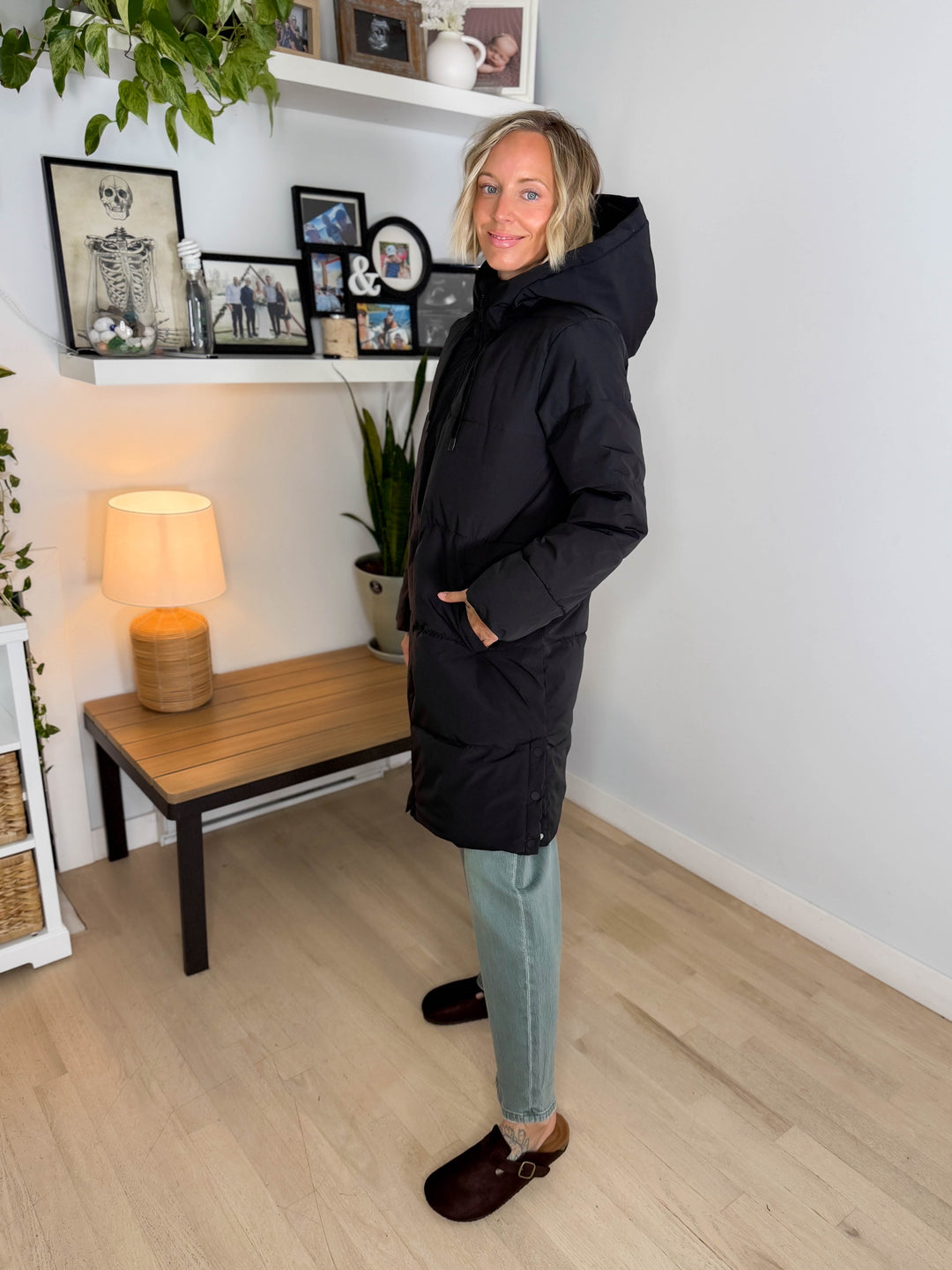 ONLY Blair Long Hooded Puffer Jacket- BLACK