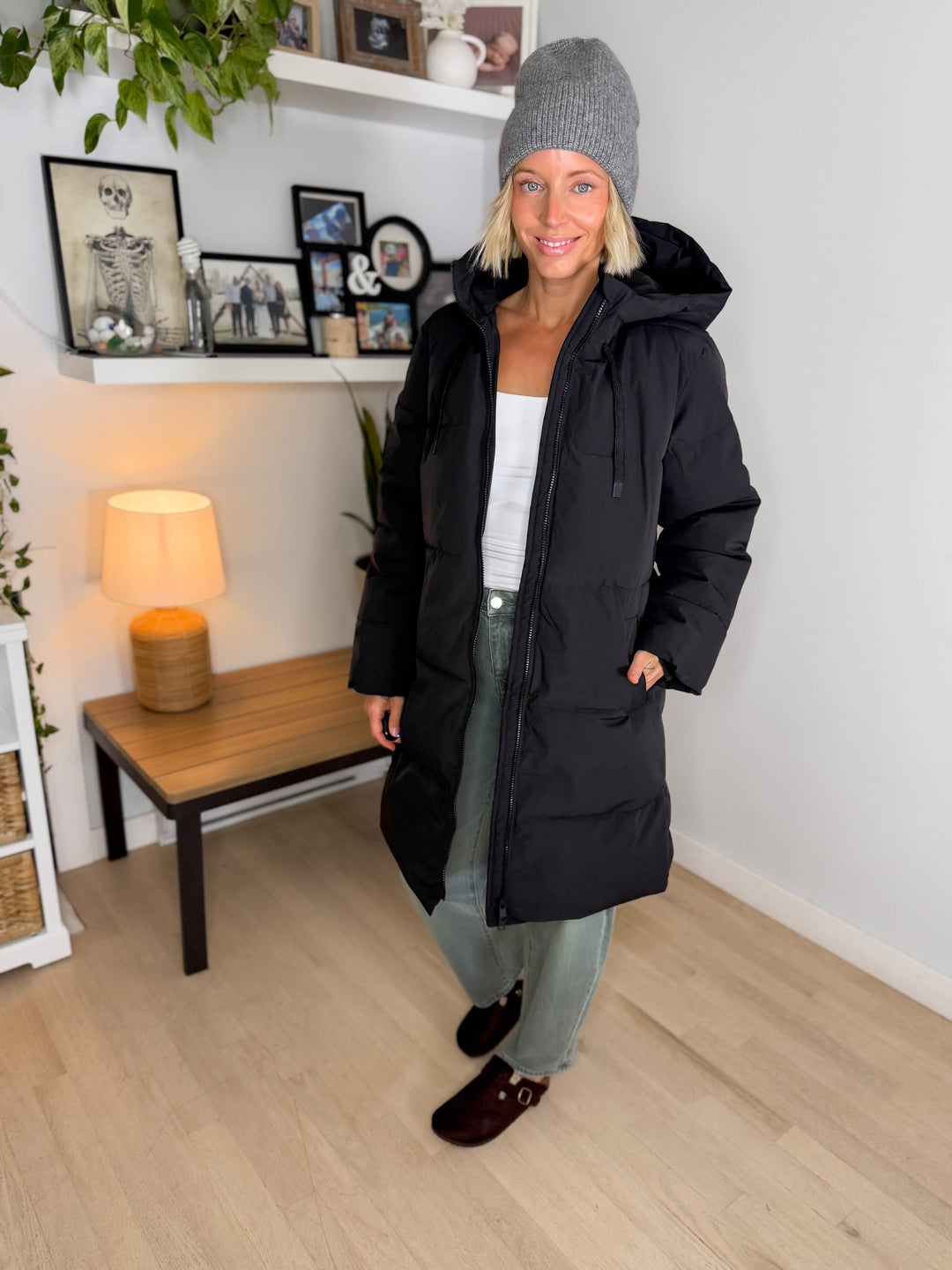 ONLY Blair Long Hooded Puffer Jacket- BLACK