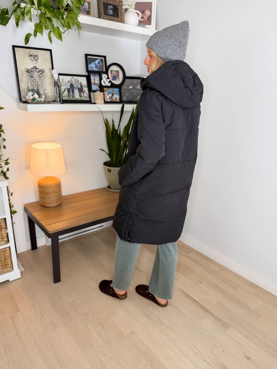 ONLY Blair Long Hooded Puffer Jacket- BLACK