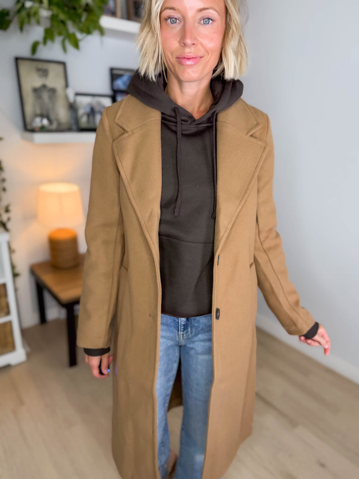 Burwood Collared Coat- CAMEL
