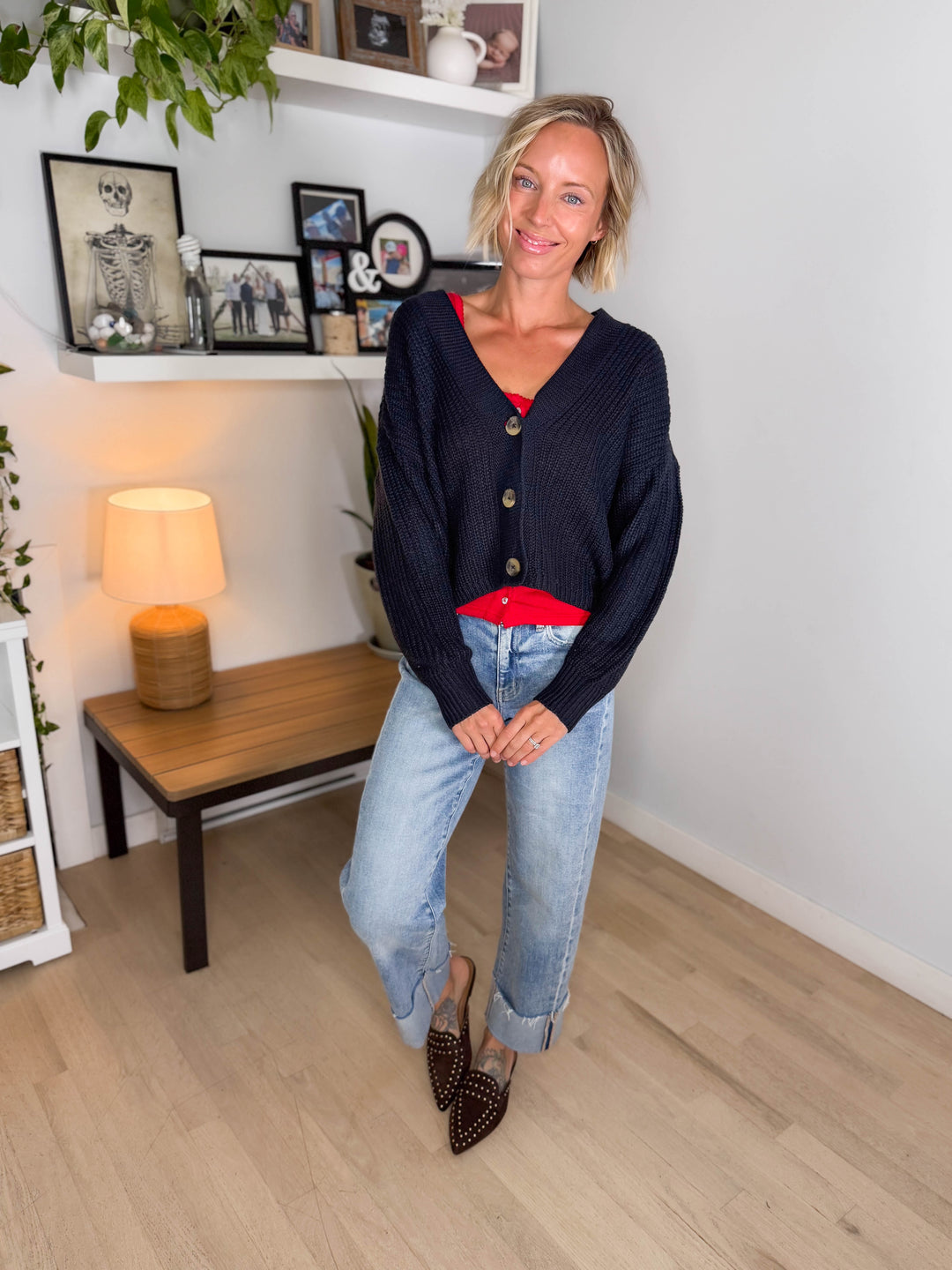 ONLY Caroline Button Cardigan- NIGHT SKY NAVY