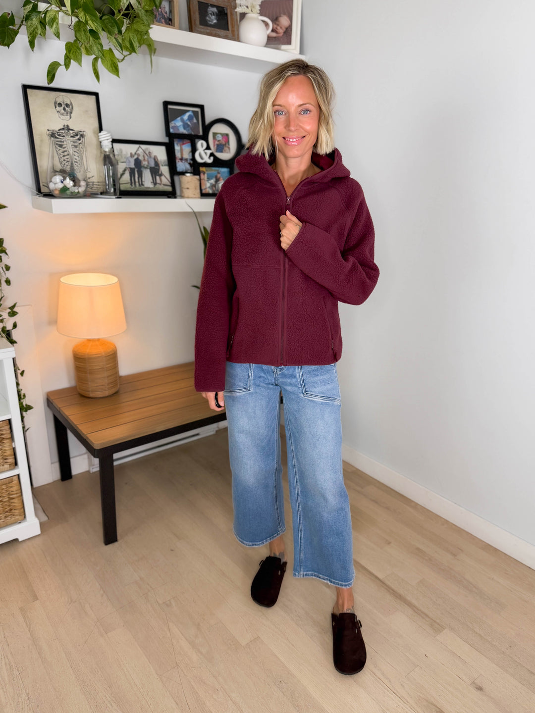 Firelight Soft Full Zip Fleece- WINE