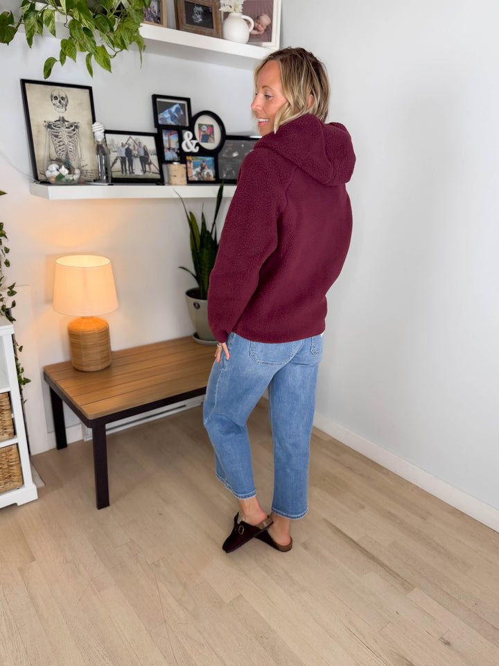 Firelight Soft Full Zip Fleece- WINE