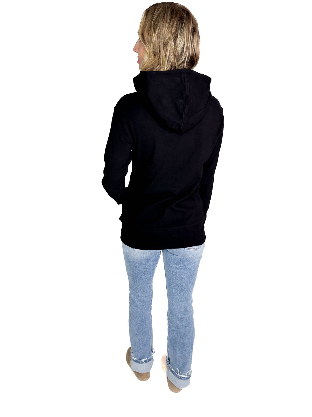 AMPERSAND AVENUE 1/2 Zip Hoodie- MIDNIGHT ROSE